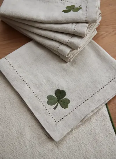Shamrock Embroidered Napkin set of 6